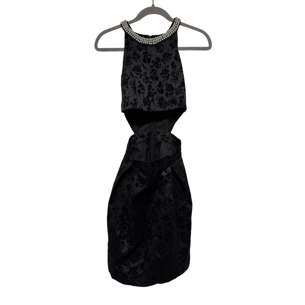 Francesca's Black Floral Cutout Two-Piece Dress XS - Picture 4 of 8